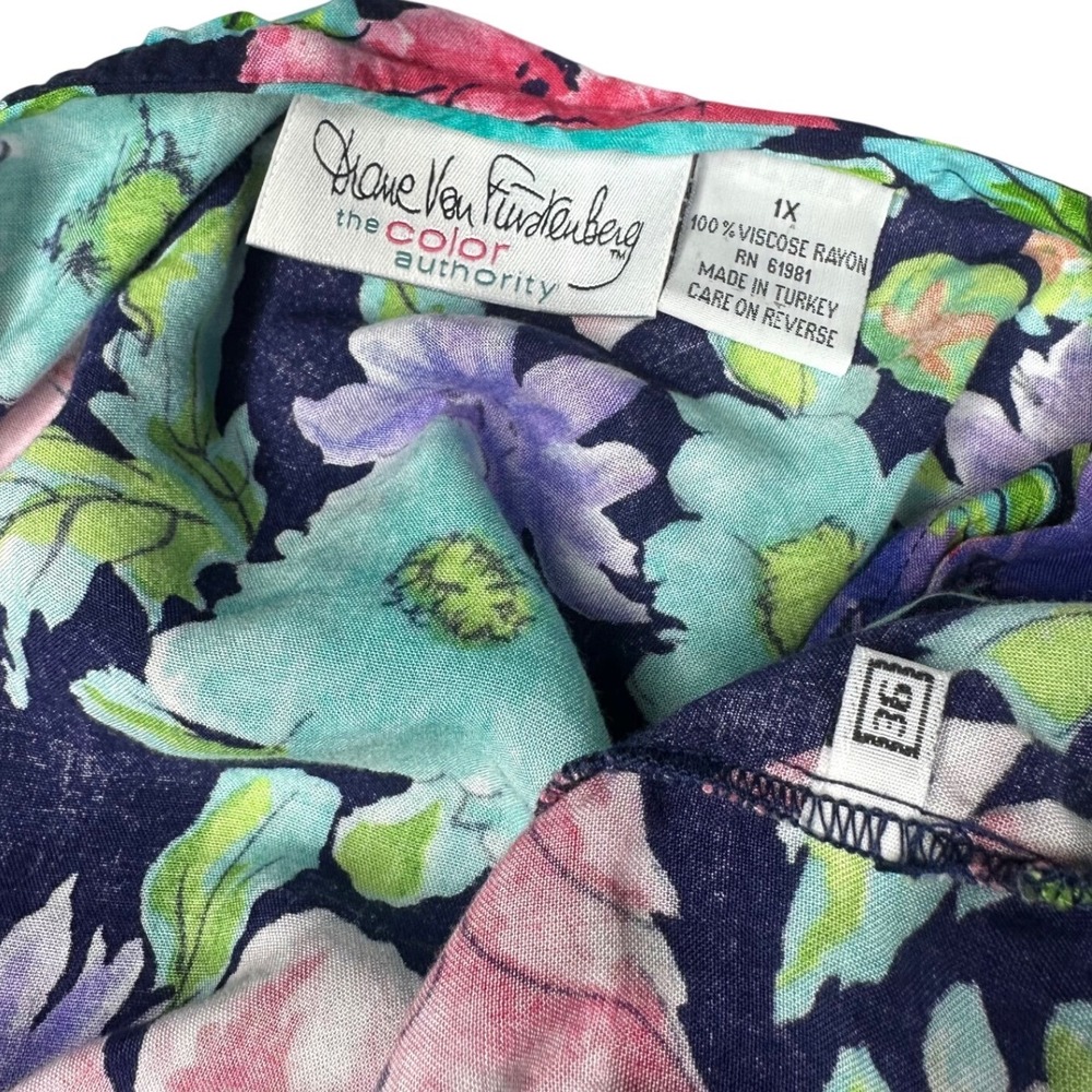 Vintage Diane Von Furstenberg The Color‎ Authority Floral Maxi Dress Size 1X - Picture 6 of 11